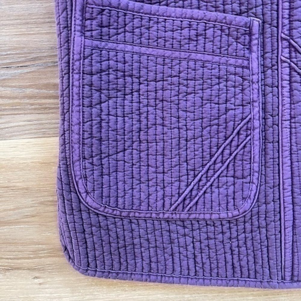 Vintage Asian Quilted Jacket in Amethyst Purple with Pockets - Picture 5 of 5